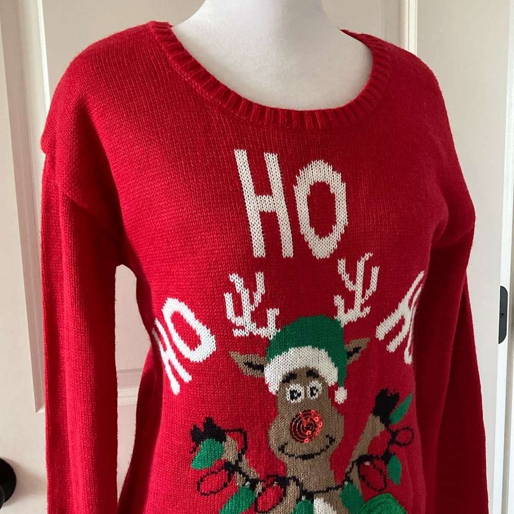 Medium Red and Green Crew Neck Christmas Sweater - Picture 2 of 11
